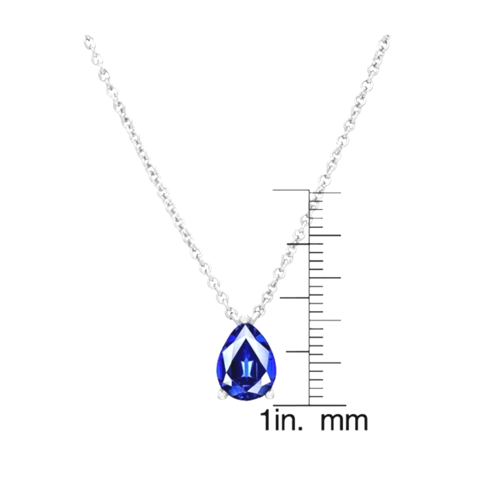 2-Pc. Blue Spinel Pear Pendant Necklace & Matching Stud Earrings 1-3/8 ct. S.S - Picture 2 of 4